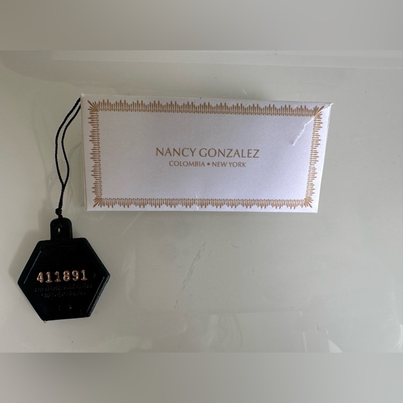 Authentic Nancy Gonzalez Cream Green Crocodile Handbag - Picture 5 of 13